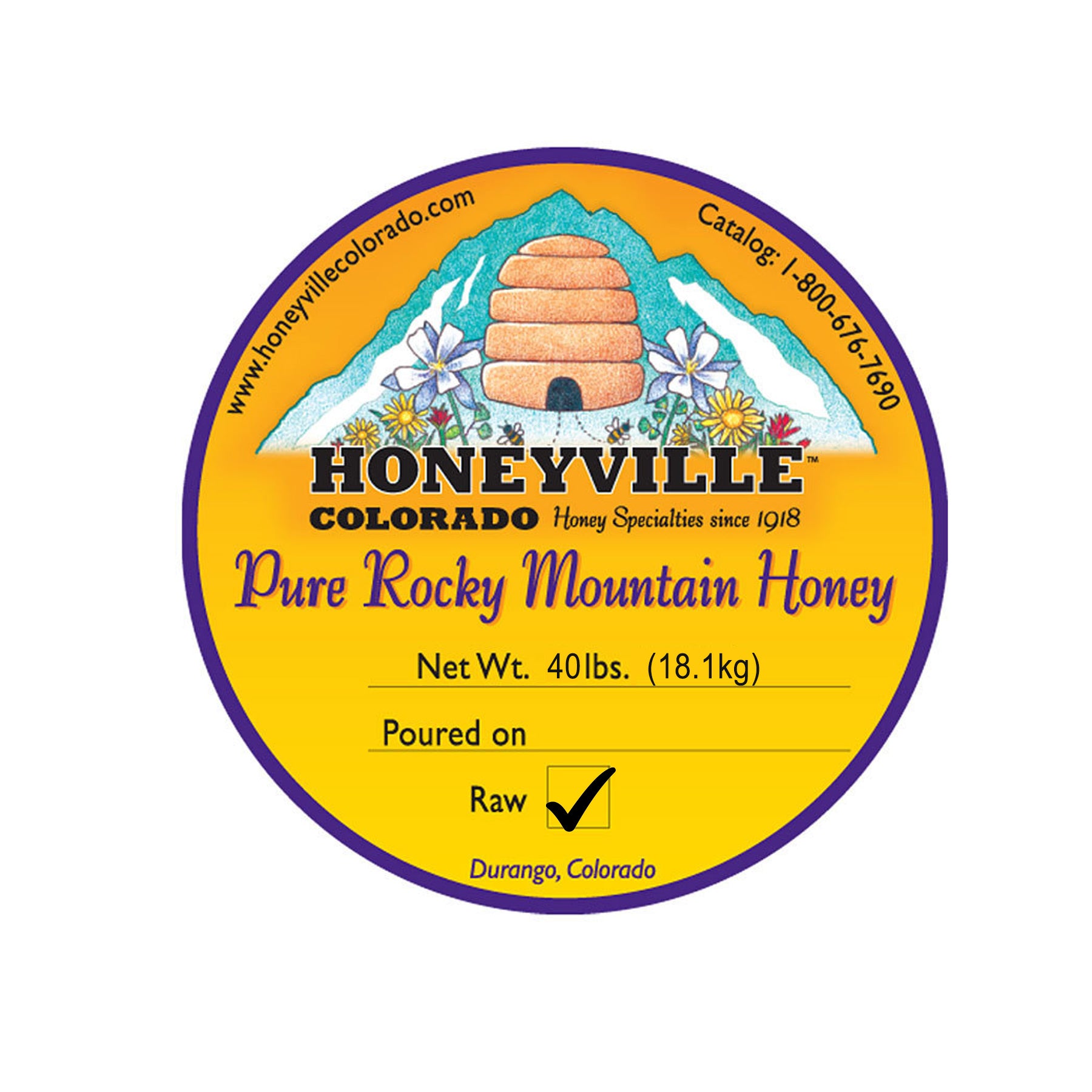 RAW 40 lb BUCKET Wildflower Honey