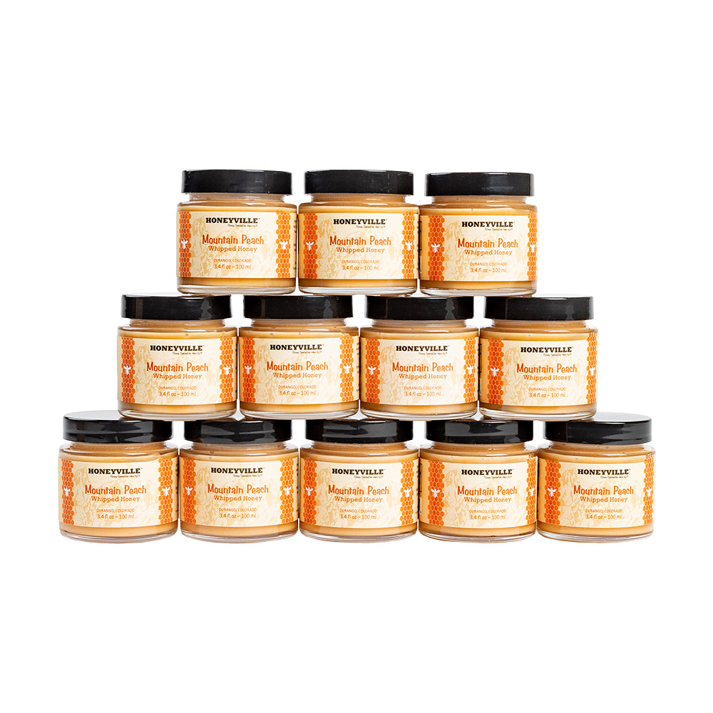 CASE:  MINI Mountain Peach Whipped Honey 12/3.4 OZ